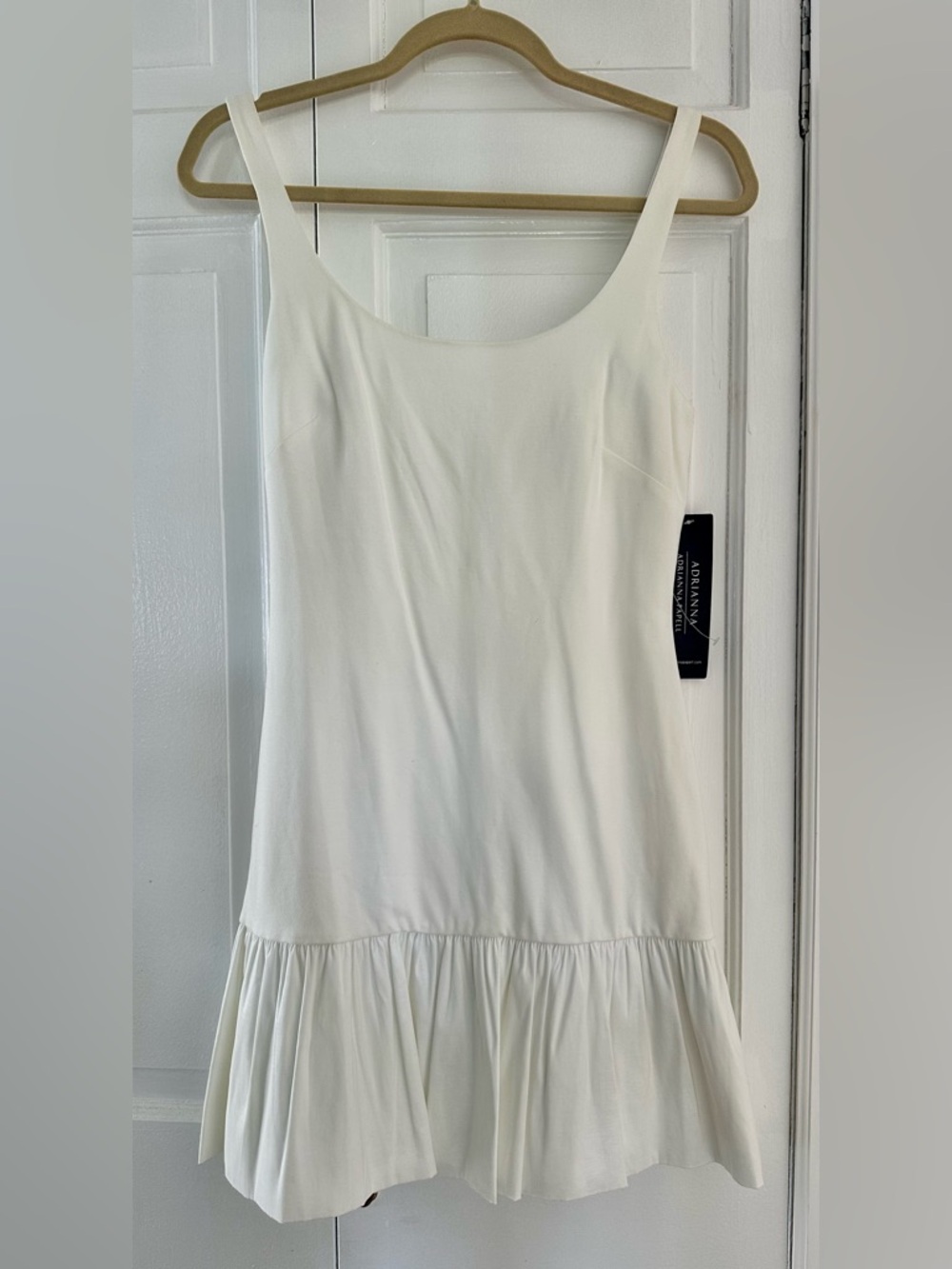 Adrianna Papell white mini dress.
